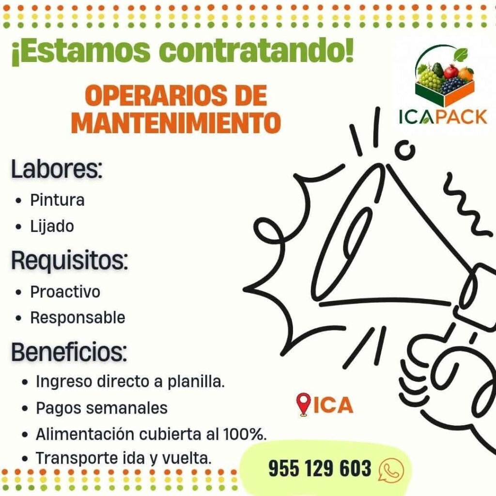Operarios de Mantenimiento en Empresa Agrícola - Imagen 1