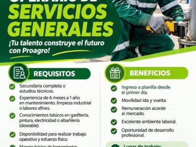 OPERARIO DE SERVICIOS GENERALES – PROAGRO FUNDO QOLCA