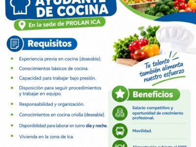 AYUDANTE DE COCINA – PROLAN (SEDE ICA)