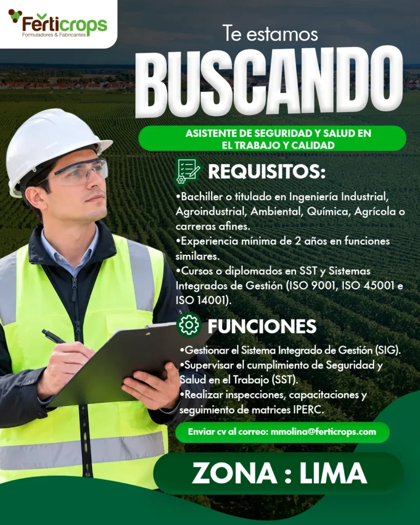 Asistente Comercial – Ferticrops, Lima - Imagen 1
