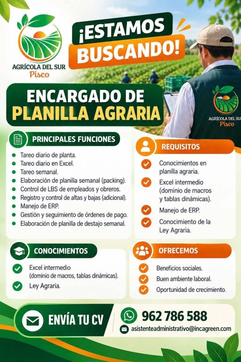 Encargado de Planilla Agraria