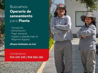 Operario de saneamiento para planta