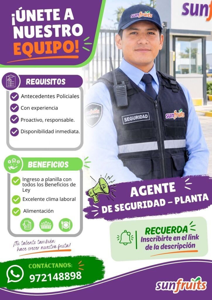 Agente de Seguridad – Planta Sun Fruits (Ica) - Imagen 1
