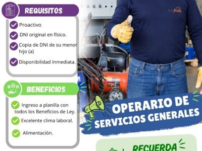 Operario de Servicios Generales – Sunfruits
